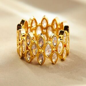 NWT Anthropologie Cocktail Diamond Crown Ring SIZE 6